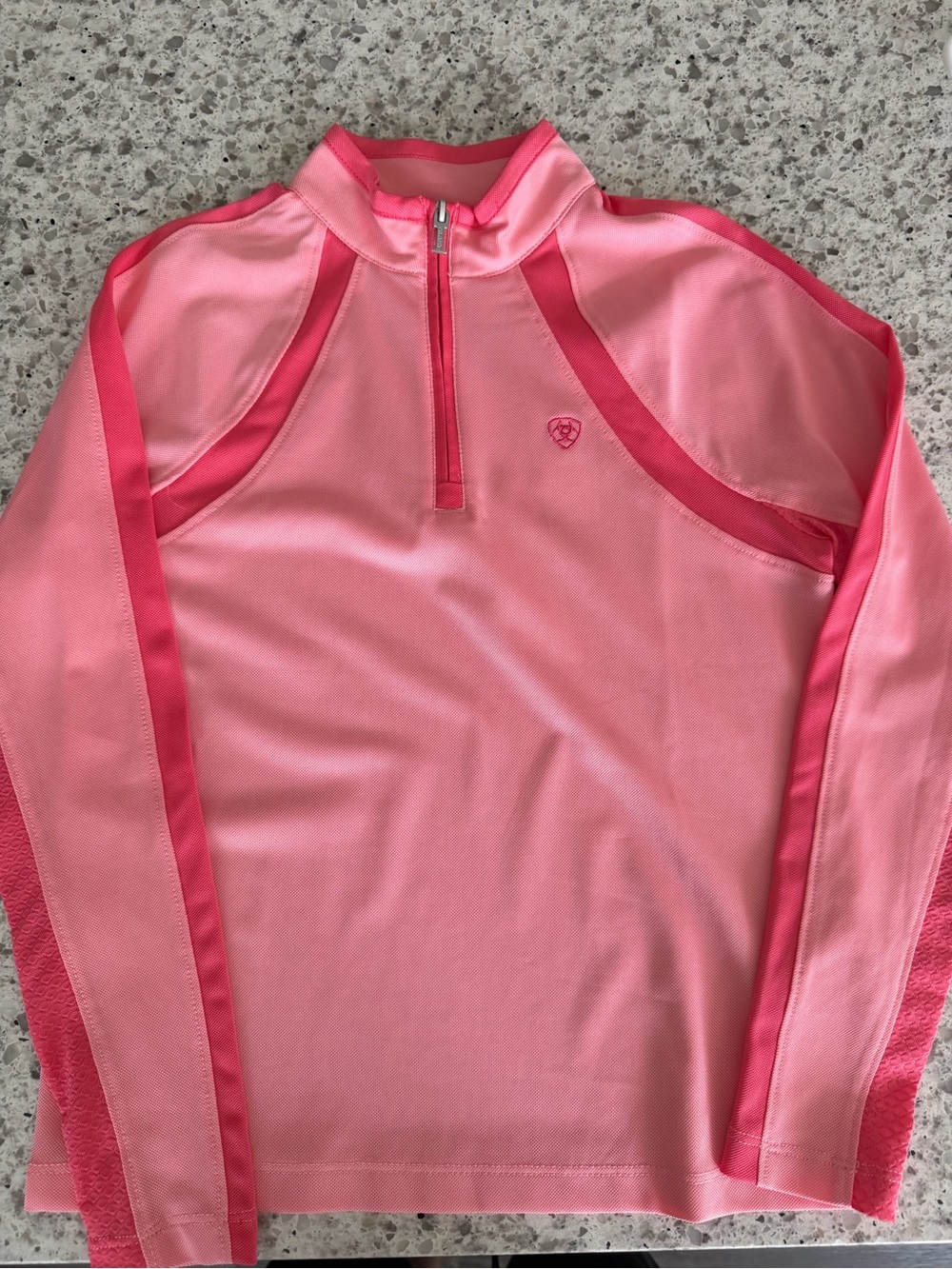 Ariat Pink Two-Tone Half-Zip Swim Top